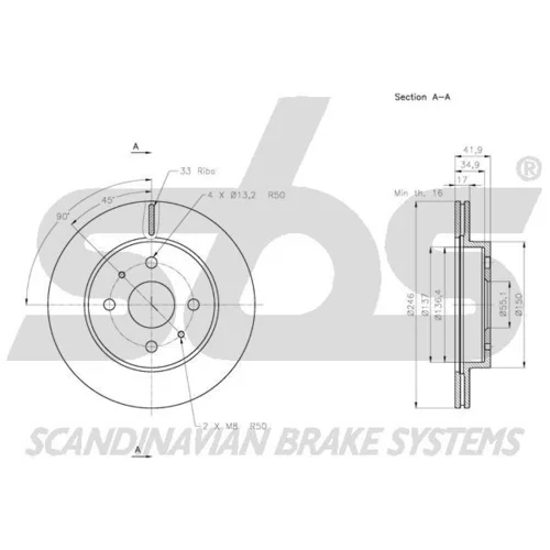 Brzdový kotúč SBS 1815205114 - obr. 2