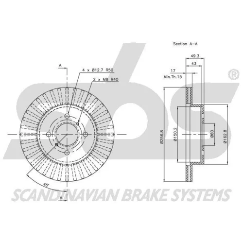 Brzdový kotúč SBS 1815205211 - obr. 2