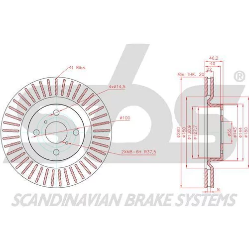 Brzdový kotúč SBS 18153145178 - obr. 2