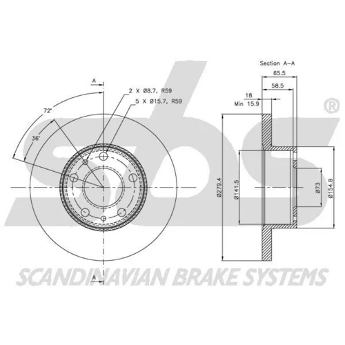 Brzdový kotúč SBS 1815319944 - obr. 2