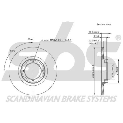 Brzdový kotúč SBS 1815204510 - obr. 1