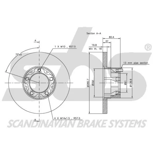 Brzdový kotúč SBS 1815204721 - obr. 2