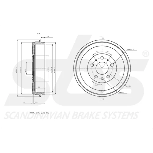 Brzdový bubon SBS 1825259911 - obr. 2