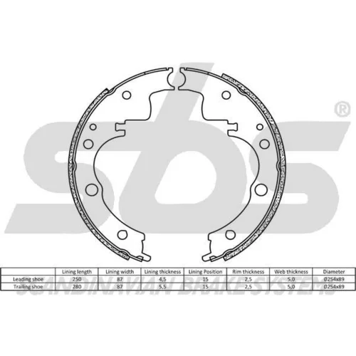 Sada brzdových čeľustí SBS 18492723436 - obr. 1