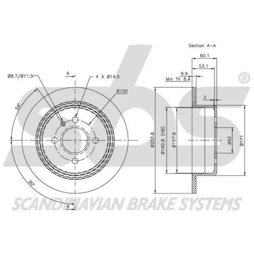 Brzdový kotúč SBS 1815201510 - obr. 2