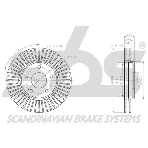 Brzdový kotúč SBS 1815202285 - obr. 2