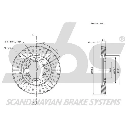 Brzdový kotúč SBS 1815203255 - obr. 2