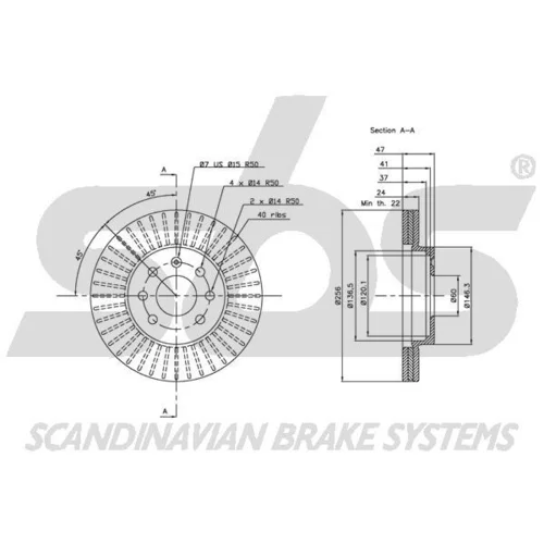 Brzdový kotúč SBS 1815205004 - obr. 2