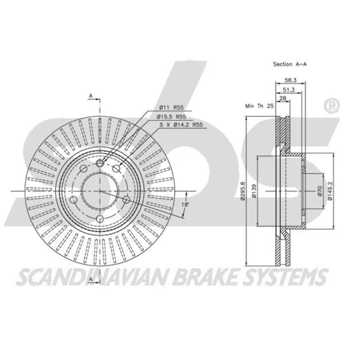 Brzdový kotúč SBS 1815313622 - obr. 2