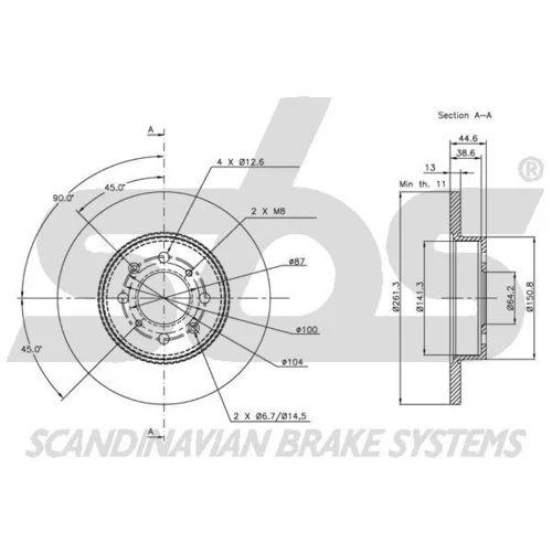 Brzdový kotúč SBS 1815204012 - obr. 2