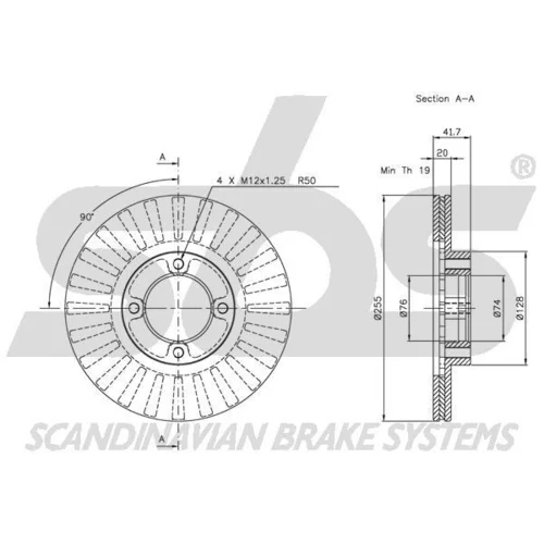 Brzdový kotúč SBS 1815204525 - obr. 1