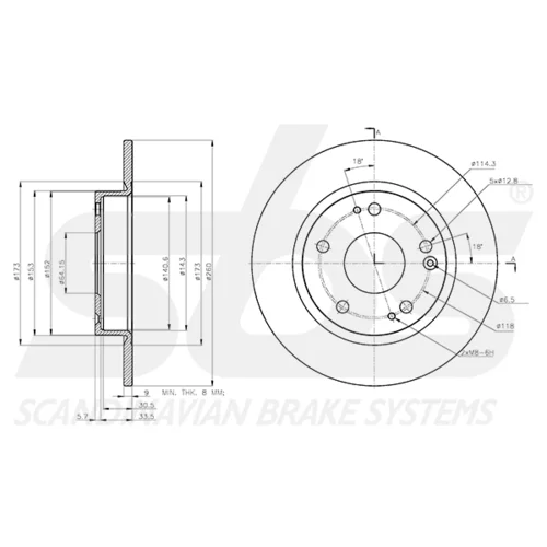 Brzdový kotúč SBS 1815312676 - obr. 2