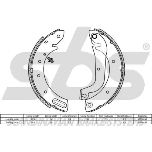 Sada brzdových čeľustí SBS 18492722597 - obr. 1