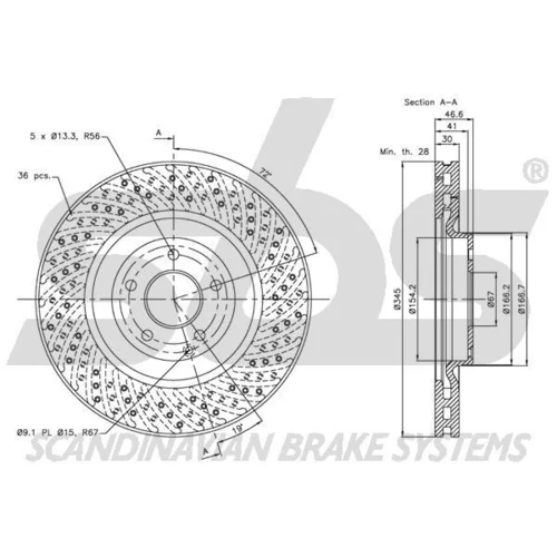 Brzdový kotúč SBS 1815203390 - obr. 2