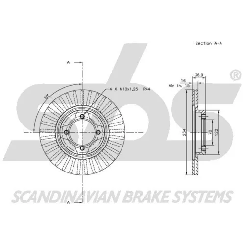 Brzdový kotúč SBS 1815205110 - obr. 2