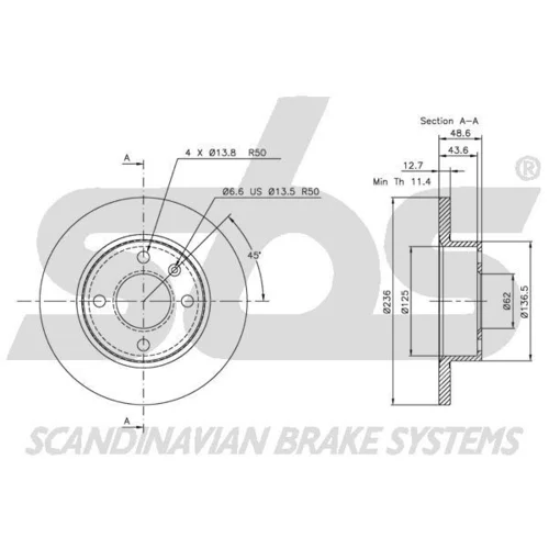 Brzdový kotúč SBS 1815314306 - obr. 2