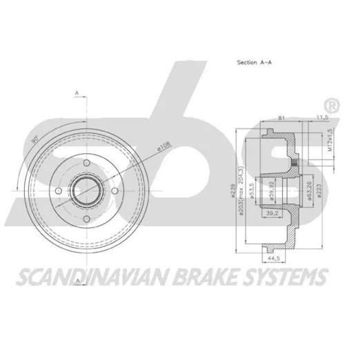 Brzdový bubon SBS 1825252544 - obr. 2