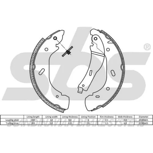 Sada brzdových čeľustí SBS 18492725675 - obr. 1