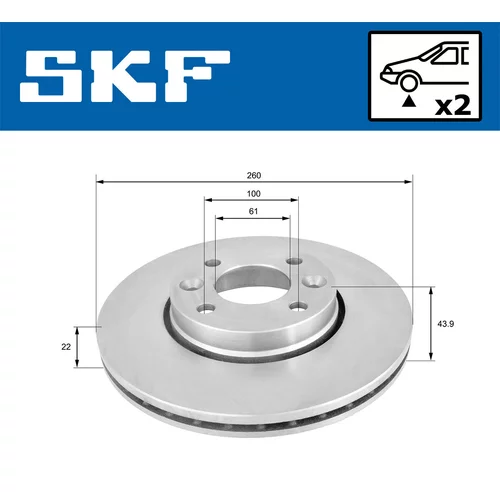 Brzdový kotúč SKF VKBD 80004 V2 - obr. 1