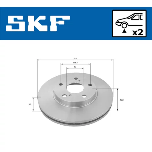 Brzdový kotúč SKF VKBD 80160 V2 - obr. 1