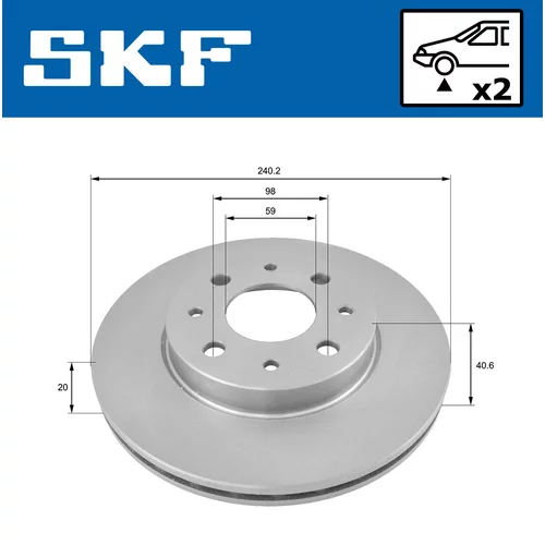 Brzdový kotúč SKF VKBD 80175 V2 - obr. 1