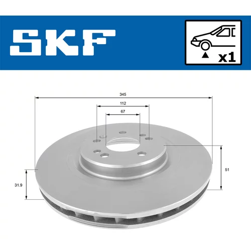 Brzdový kotúč SKF VKBD 80315 V1 - obr. 1