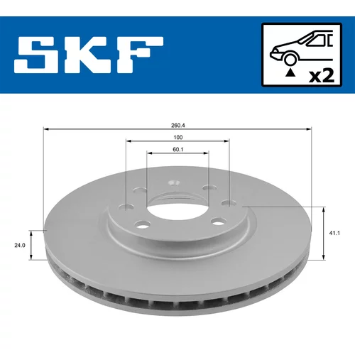 Brzdový kotúč SKF VKBD 80324 V2 - obr. 1