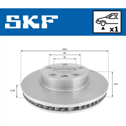 Brzdový kotúč SKF VKBD 80344 V1 - obr. 1