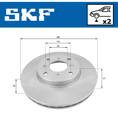 Brzdový kotúč SKF VKBD 80932 V2 - obr. 1