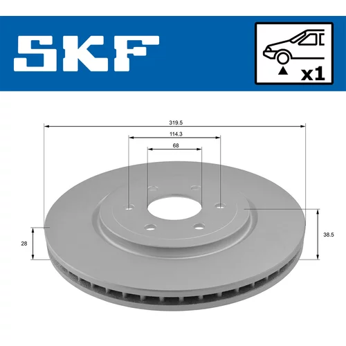 Brzdový kotúč SKF VKBD 81067 V1 - obr. 1