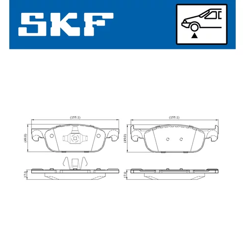 Sada brzdových platničiek kotúčovej brzdy SKF VKBP 80020 - obr. 4