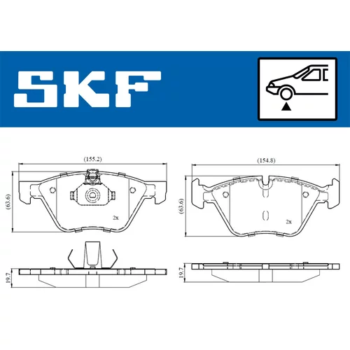 Sada brzdových platničiek kotúčovej brzdy SKF VKBP 80141 - obr. 1