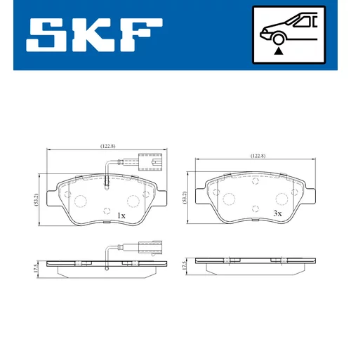 Sada brzdových platničiek kotúčovej brzdy SKF VKBP 80145 E - obr. 1