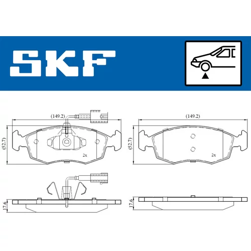 Sada brzdových platničiek kotúčovej brzdy SKF VKBP 80146 E - obr. 1