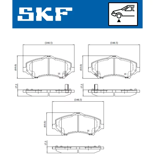 Sada brzdových platničiek kotúčovej brzdy SKF VKBP 80334 A - obr. 1