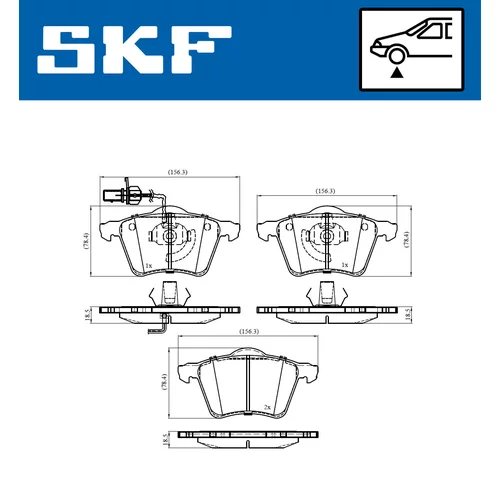 Sada brzdových platničiek kotúčovej brzdy SKF VKBP 80405 E - obr. 1