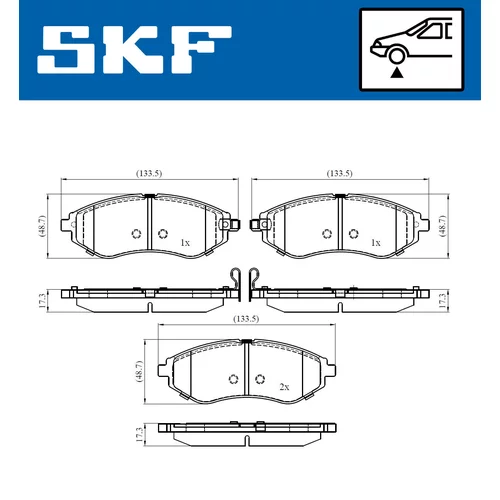 Sada brzdových platničiek kotúčovej brzdy SKF VKBP 80460 A - obr. 1