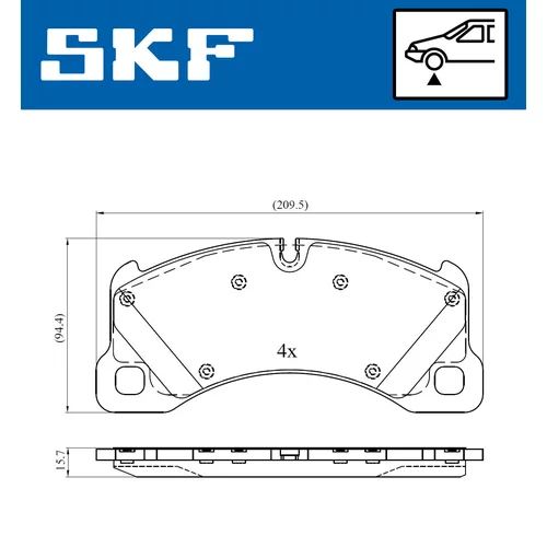 Sada brzdových platničiek kotúčovej brzdy SKF VKBP 80461 - obr. 5