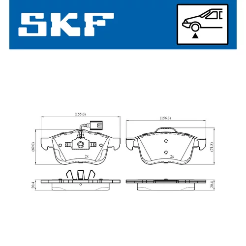 Sada brzdových platničiek kotúčovej brzdy SKF VKBP 80476 E - obr. 1