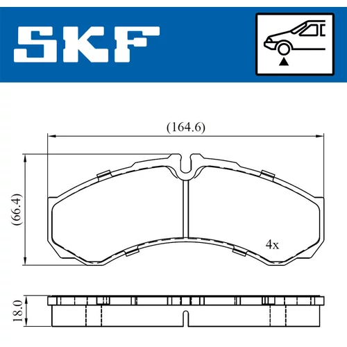 Sada brzdových platničiek kotúčovej brzdy SKF VKBP 80507 - obr. 1