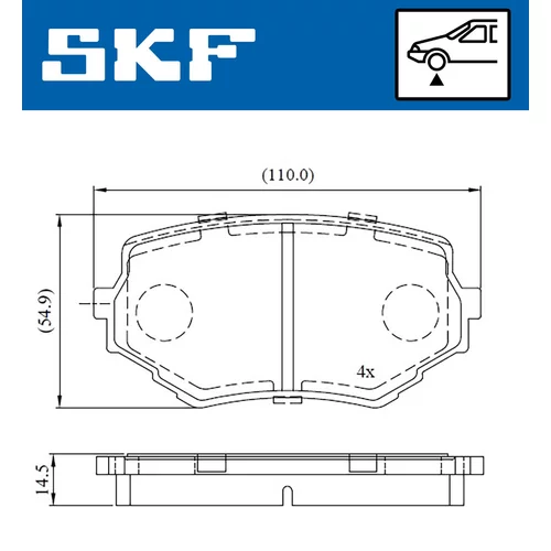 Sada brzdových platničiek kotúčovej brzdy SKF VKBP 80531 A - obr. 1