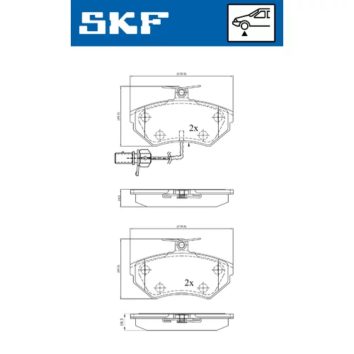 Sada brzdových platničiek kotúčovej brzdy SKF VKBP 80547 E - obr. 1