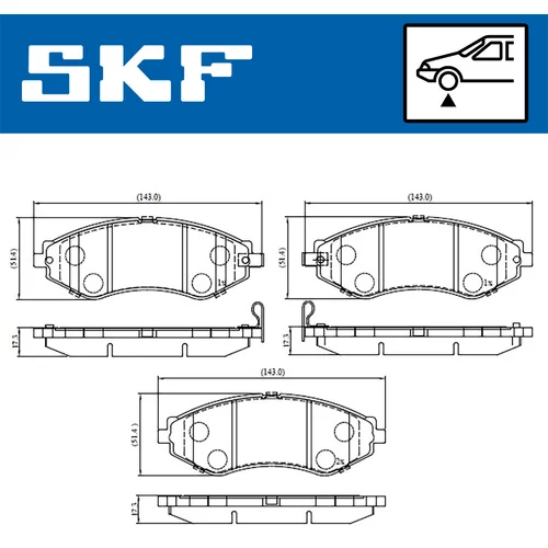 Sada brzdových platničiek kotúčovej brzdy SKF VKBP 80570 A - obr. 1