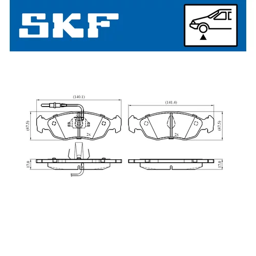 Sada brzdových platničiek kotúčovej brzdy SKF VKBP 80580 E - obr. 1