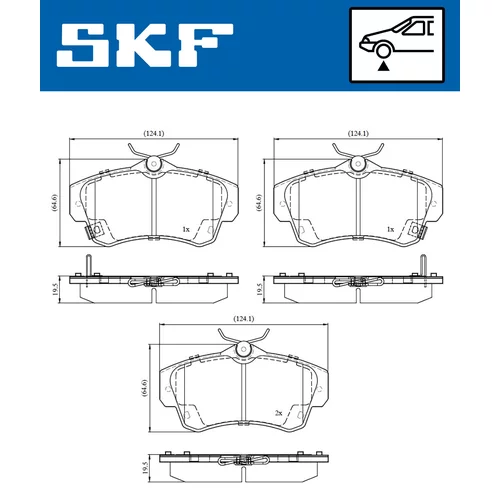 Sada brzdových platničiek kotúčovej brzdy SKF VKBP 80605 A - obr. 1