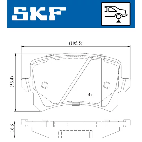 Sada brzdových platničiek kotúčovej brzdy SKF VKBP 90023 - obr. 2