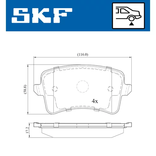 Sada brzdových platničiek kotúčovej brzdy SKF VKBP 90150 - obr. 1