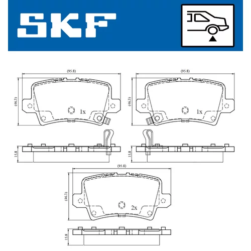 Sada brzdových platničiek kotúčovej brzdy SKF VKBP 90187 A - obr. 1