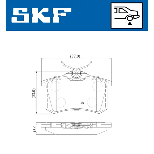 Sada brzdových platničiek kotúčovej brzdy SKF VKBP 90229 - obr. 1