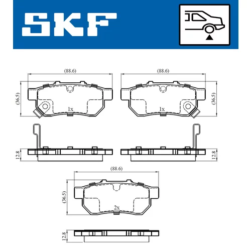 Sada brzdových platničiek kotúčovej brzdy SKF VKBP 90381 A - obr. 1